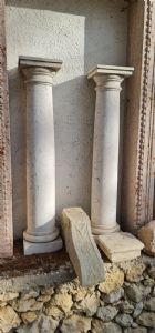 Antique white marble columns